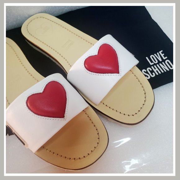 Love Moschino Shoes - Love Moschino White Summer Slides Size 6.5